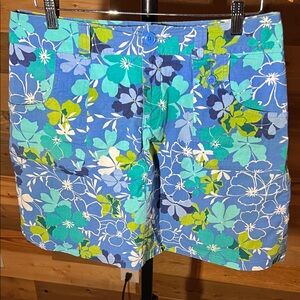 White Stag Blue Floral Women's Golf Cargo Shorts